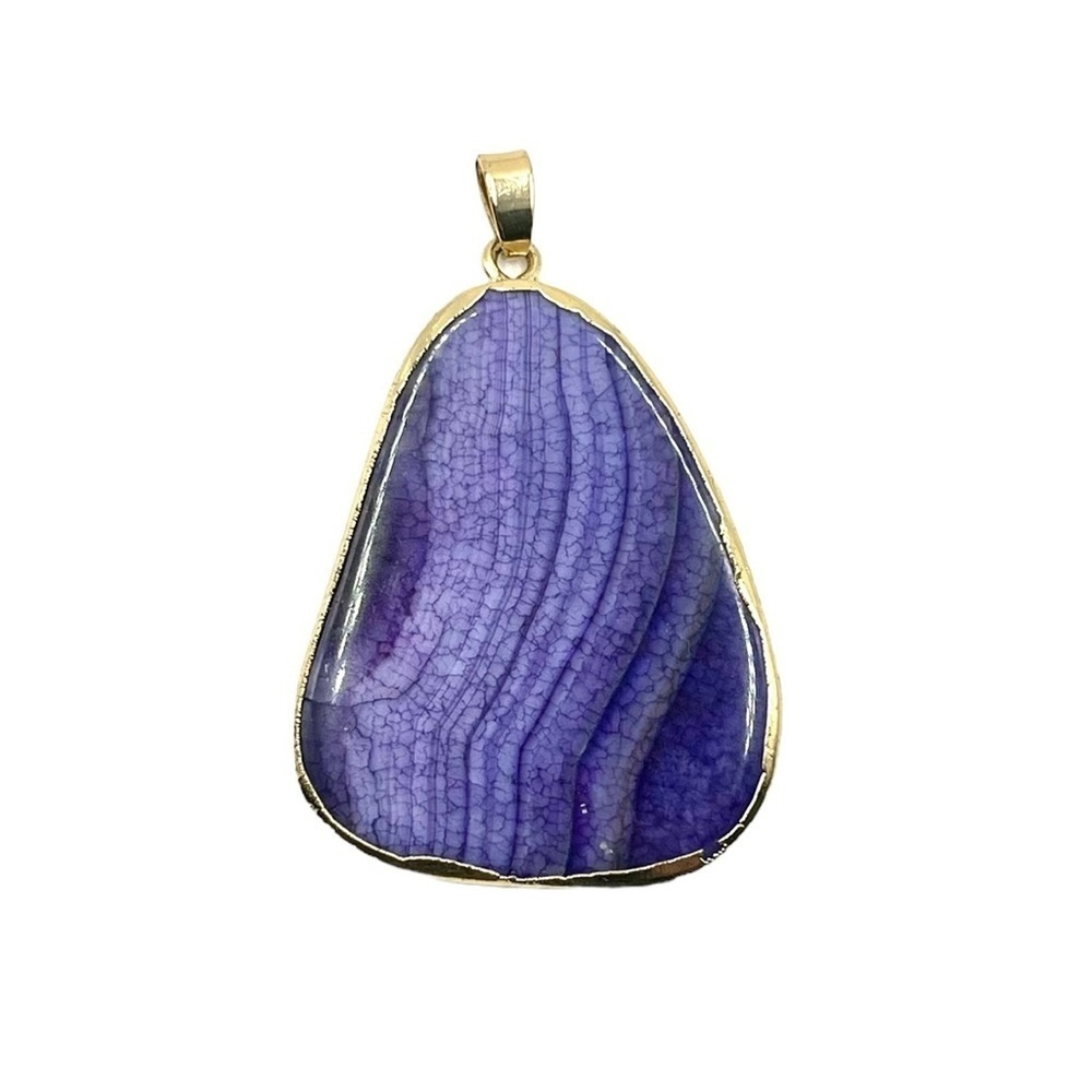 Gold Dipped Natural Stone Pendant